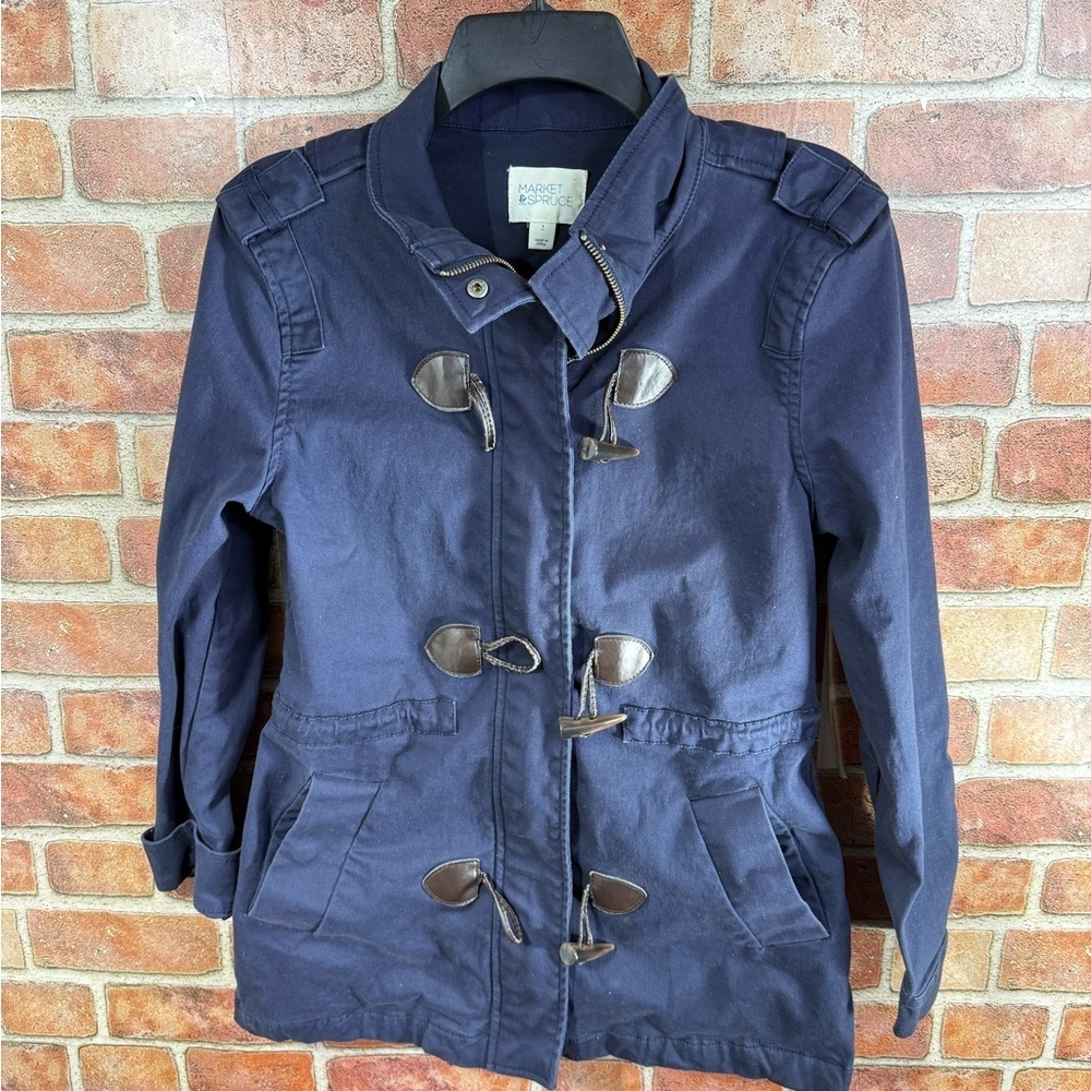 Navy Toggle Women's fisherman style Jacket sz S by Market and Spruce